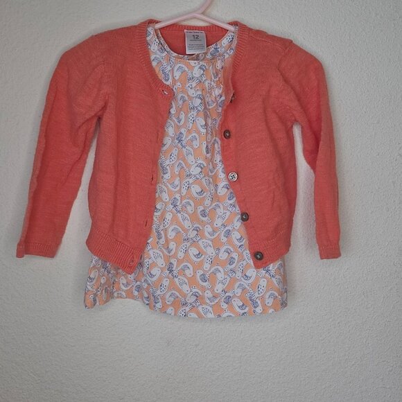 Carter's Sleeveless Sundress w/Matching Cardigan Salmon Peach Color - Picture 5 of 6
